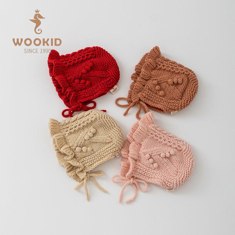 Korean-Style Hand-Knitted Wool Hat for Newborns – Warm, Windproof, and Ear-Protective for Boys and Girls.
