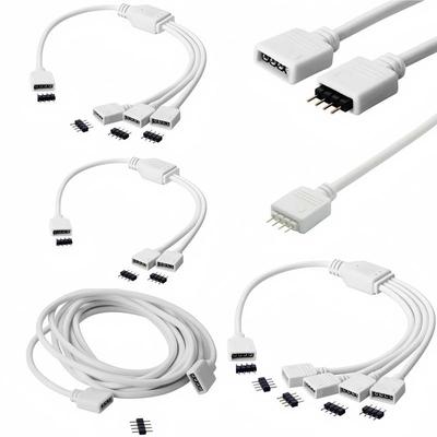 RGB LED Strip Controller Extension & Splitter, 4-Pin Multi-Head Adapter, 30CM-5M