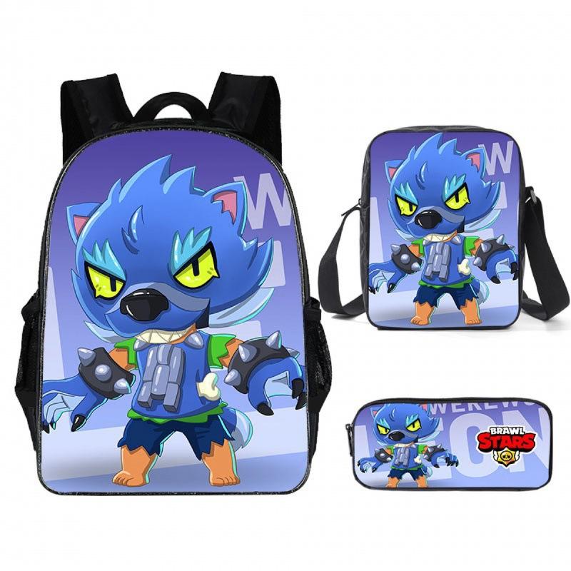 Kuromi Horror Smile Game Brawl Stars Vintage Backpack Set of 3, Multi-Functional Large Capacity School Bag Accessories
