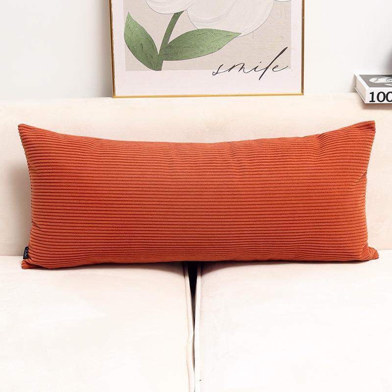 Corduroy Lumbar Throw Pillow with Removable & Washable Cover