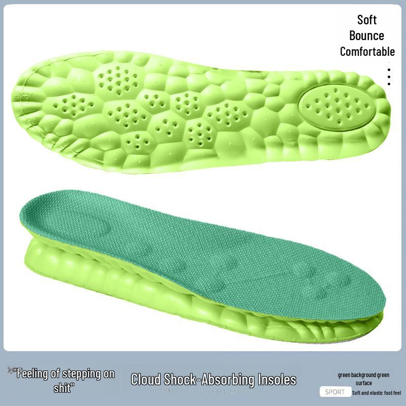 4D Cloud Sports Insoles: Shock-Absorbing, Deodorizing, Breathable, Sweat-Absorbing, Soft, Pain-Relief, High-Elastic Military Training Insoles.