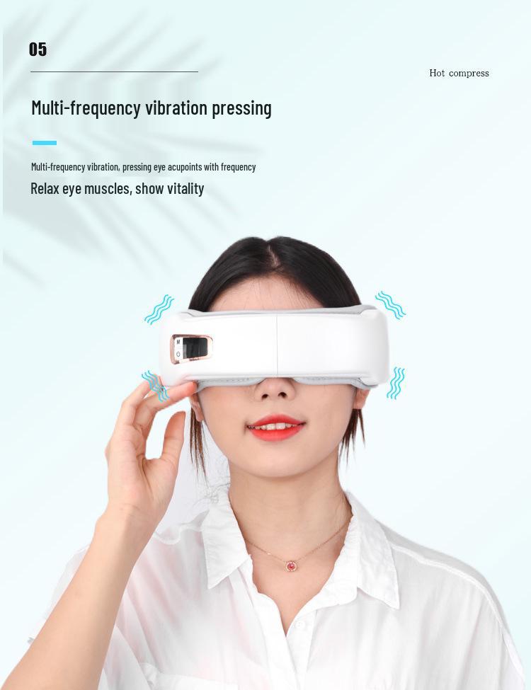 Portable Bluetooth Eye Massager with Air Pressure, Heat, and Vibration