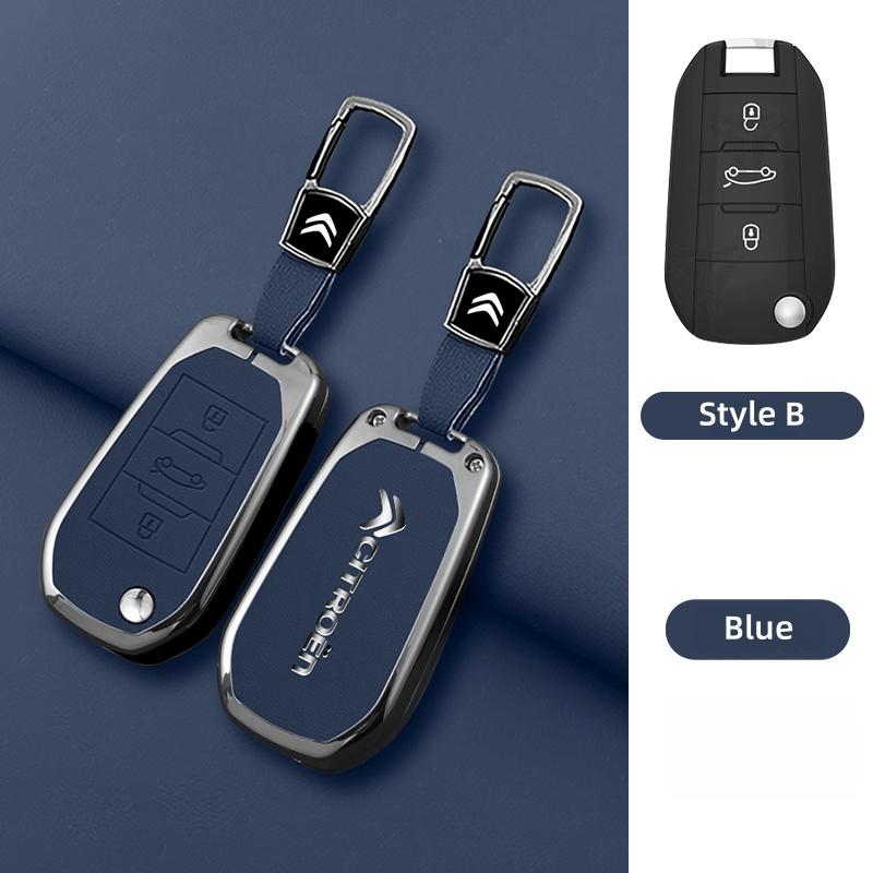 YKFEA1 Zinc Alloy Leather Car Key Case Cover For Citroen C1 C2 C3 C4 C5 C6 C4L Berlingo Picasso Jumpy Nemo Aircross Sega C5 X VTS C3 XR