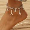 European & American Retro Letter Butterfly Pendant Multi-Layer Beach Anklet Set