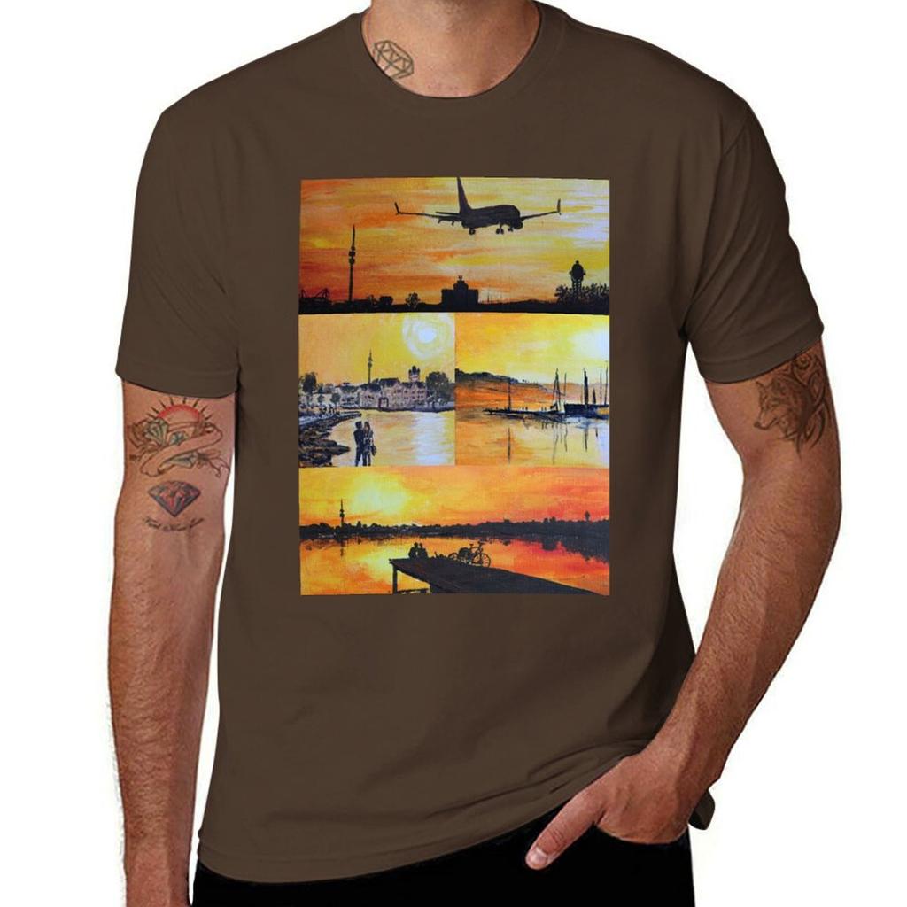 Evening mood at the Phoenixsee Tshirt oversizeds Short sleeve tee vintage mens graphic tshirts funny