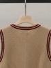 High-End Damen Herbst Retro Farbblock Ärmellose Strickweste