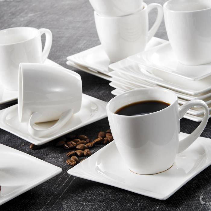 Malacasa Monica Series 18pcs Porcelain Coffee Set 6 Cups 6 Saucers 6 Dessert Plates