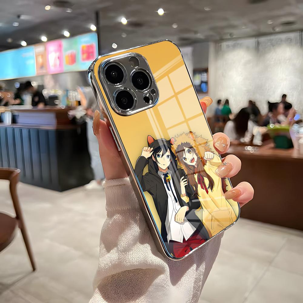 Anime Horimiya Phone Case For IPhone 17 Pro Max 15 Pro 16 14 Plus 12 13 Mini 11 Pro Shockproof Electroplated Glass Cover