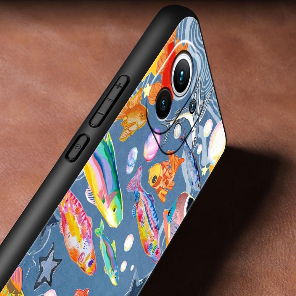 Blue Ocean Fish Phone Case Cover for Xiaomi Mi 17 15 14 13 12 11 Ultra 15T 14T 13T 12T 11T Pro Lite 5G Soft TPU Shell Fundas Bag