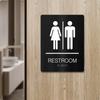 Stainless Steel Restroom Sign Raised Graphics and Lettering Braille Brushed Finish