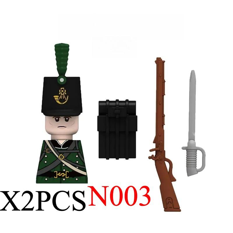 Medieval Napoleonic War Soldiers Figures Military MOC Building Block Knights British French Fusilier Rifles Weapon Kids Toy B08