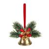 Holiday Home Decorations Christmas Bow Ornaments with Gold Jingle Bells, Xmas Tree Hanging Wreath Retail Window Displays Pine Cones, Red Berries