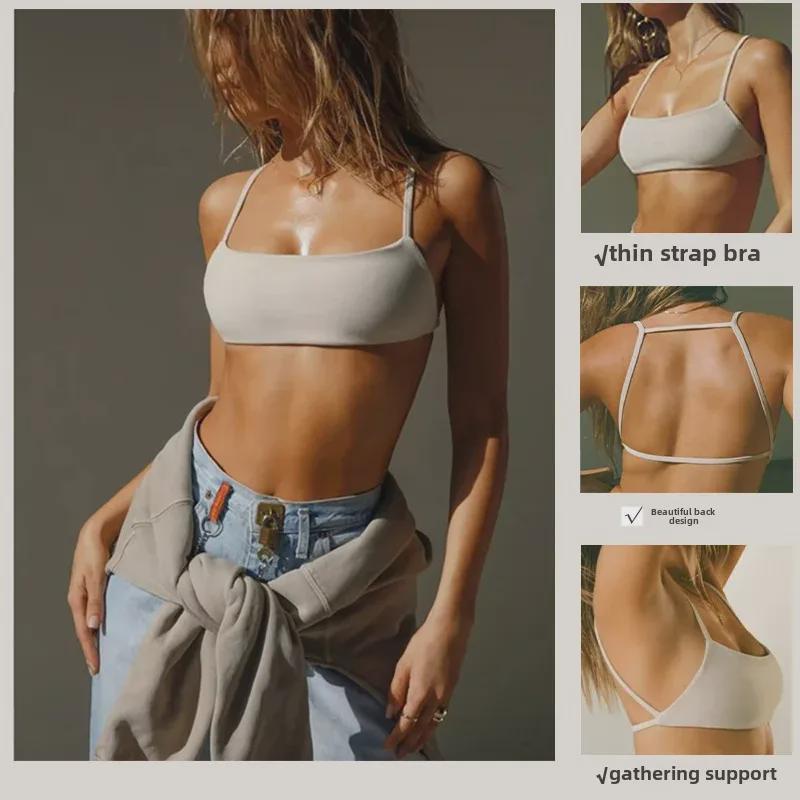 Women's Fitness Sports Bra with Chest Pad - Stylish Back, Supportive for Yoga & Running