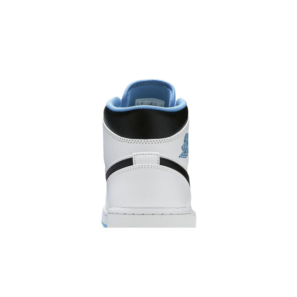 Air Jordan 1 Mid 'Laser Blue' (Unisex) White / Laser Blue / Black Vintage Basketball Shoes 554724 141