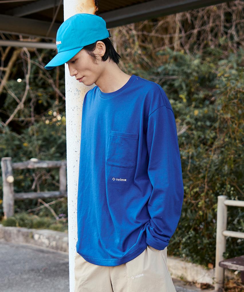 Hellinogseuweeo Pocket Long Sleeve T-Shirt_Blue