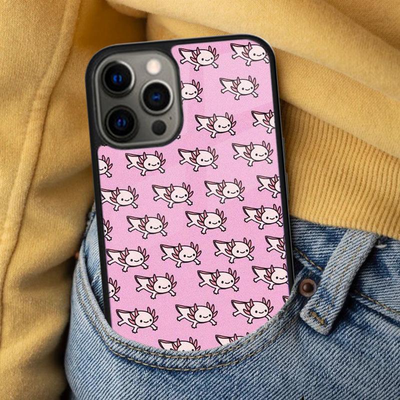Cute Animal Axolotl Soft Phone Case for iPhone 17 Air 16e Pro max 15 Pro 13 14 Plus 11 12 MagSafe Magnetic Coque iPhone 15plus
