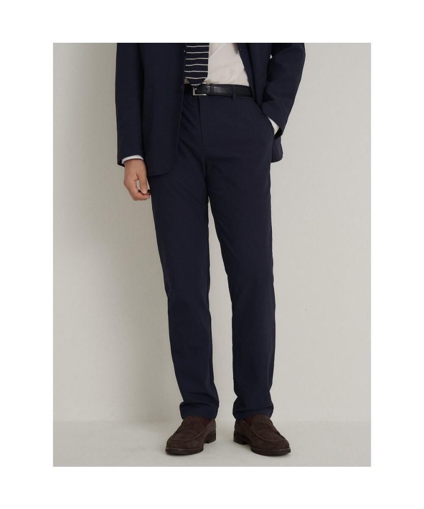 Binpolmen Seersucker Solid Setup Standard Fit Pants Navy