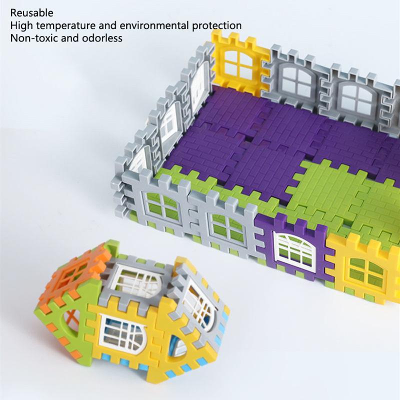 1 Set Puzzle Toy Colorful Window Opening Plastic Building  Stem Building  Colorful Interlocking Components