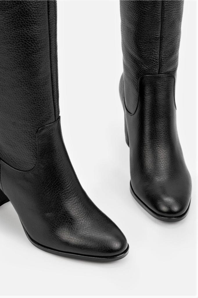 Bottes modernes et élégantes pour femmes, bottes en cuir véritable noir