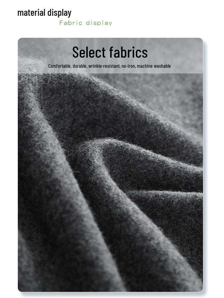 2024 Women's Bestseller Grey Wool Wide-Leg Cropped Pants for Autumn/Winter