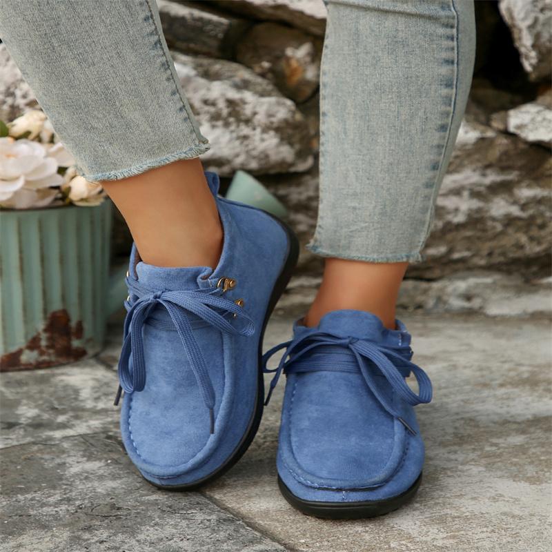 Hot Sale Brown Women's Loafers Shoes Size 43 Autumn Suede Casual Shoes Woman Flat Soft Sole Ankle Shoes Women Zapatos De Cuero