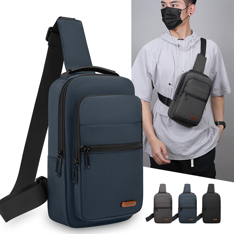 

Commuter Large Capacity Men s Crossbody Bag Chest Bag темно-синий