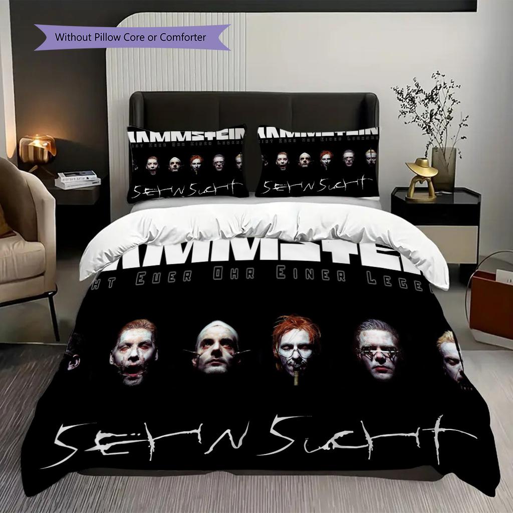 Metal Wings Cross Symbolism Bedding (1 * Duvet Cover + 2 * Pillowcase, Without Core) 2D Flat Duvet Cover and Pillowcase Bedding Set