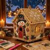 Christmas DIY Pearl Bead Art House Decoration Kit Wooden House Diamond Painting Handcraft Set Santa Snowman Xmas DIY Craft Kit