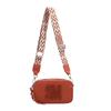 Textured Camera Bag Designed for Women Trendy Style Shoulder Bag Wide Shoulder Strap Crossbody Bag Letter Casual Small Size Square Bag Trendy