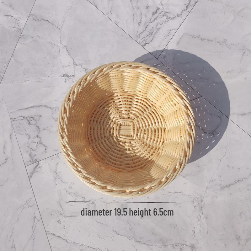 Creative Round Handwoven Rattan-Style Basket for Snacks & Dried Fruit