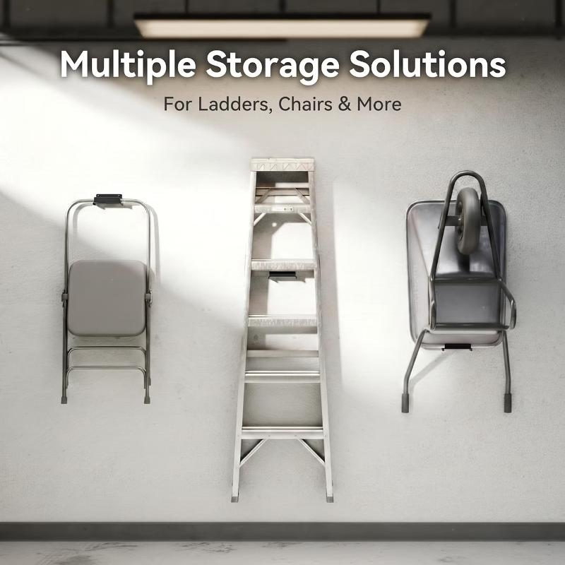 Garage Wall Ladder Hook, Heavy-duty Wall-mounted Storage Rack, Suitable For Ladders, Chairs, And Patio Furniture