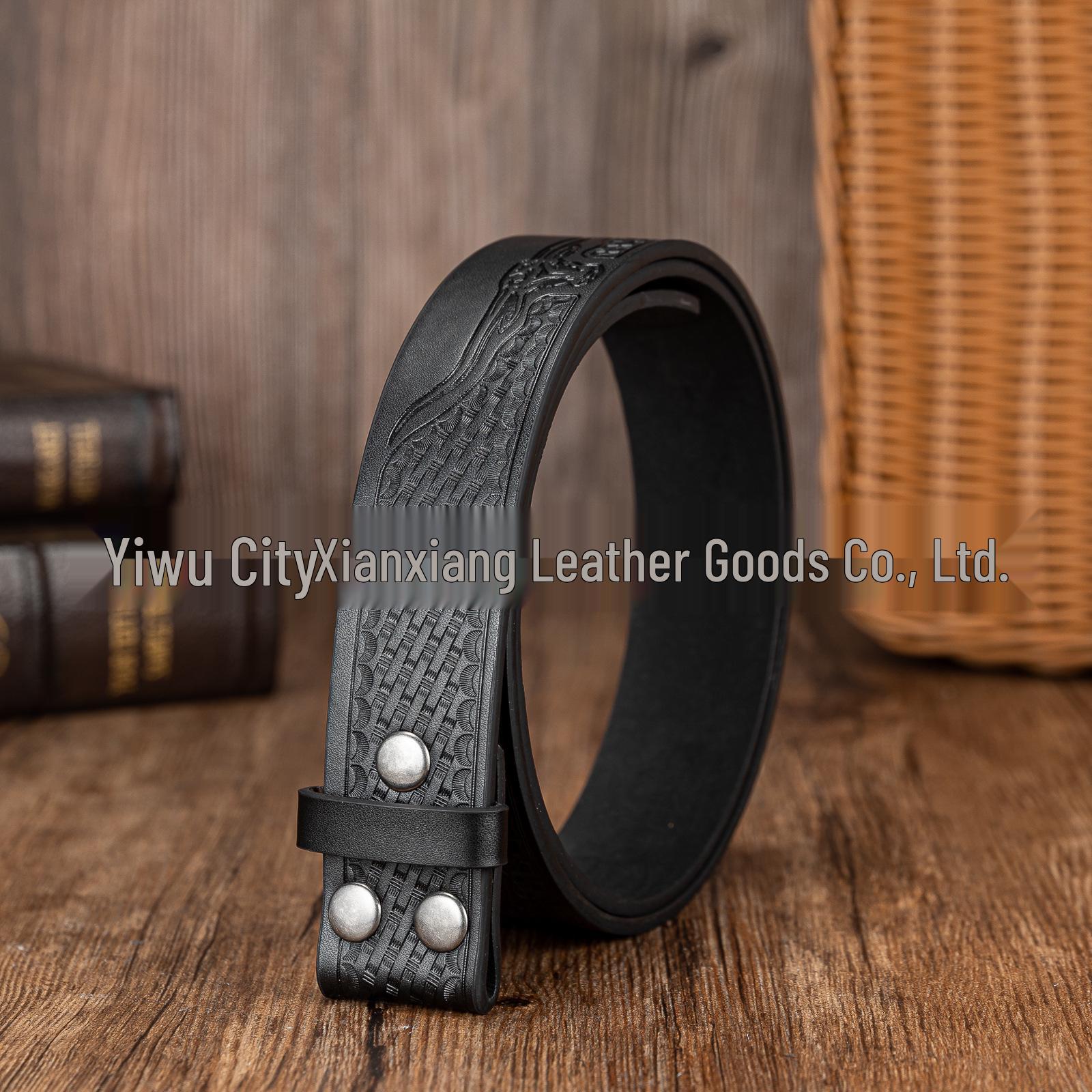 

Ретро тисненый кожаный ремень из ПУ с ремешком на пуговице и пряжкой в тон 110 cm