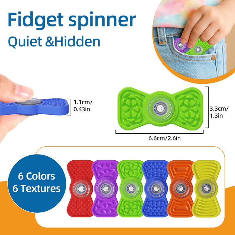 New 6Pc For Kids Boys Girls Random Mini Finger Gyro Toys Fidget Spinners Sensory Stress Toys Hand Spinner Christmas Favors Gifts