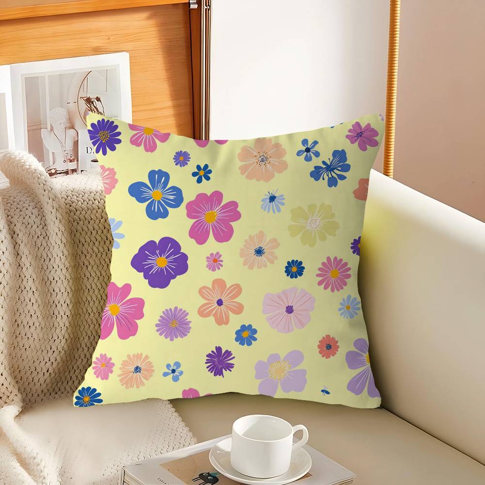 Cartoon Style Floral Pattern Pillowcases Home Bedding Decorative Pillow Cover Wedding Super Soft Pillow Case