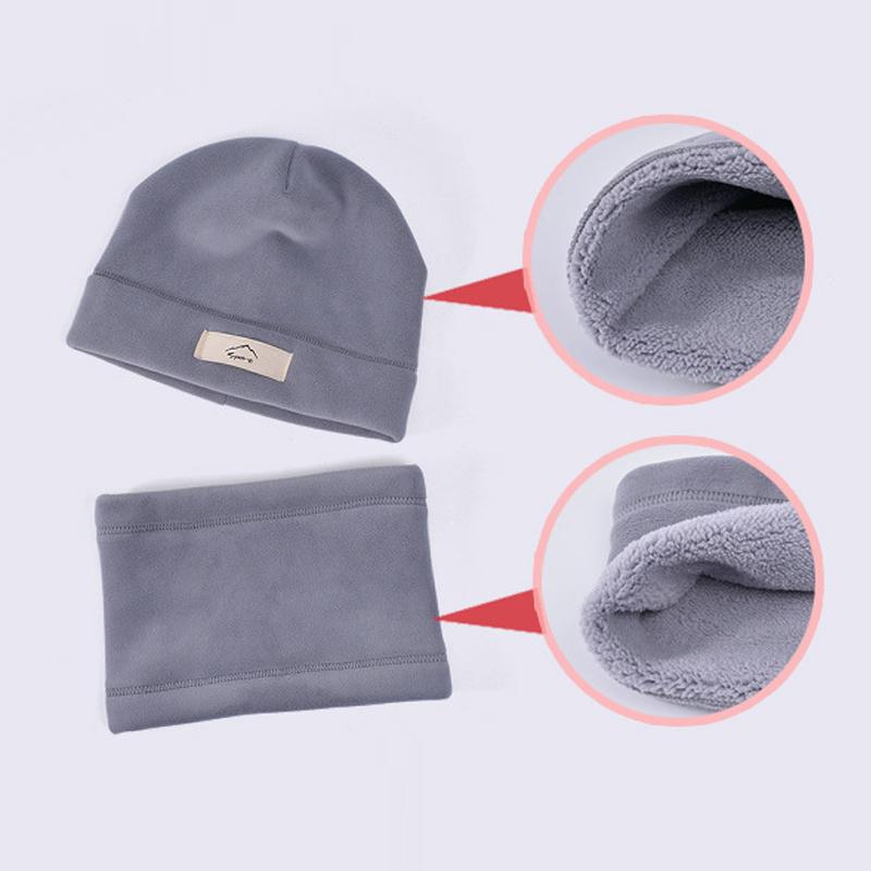 Winter Hat Scarf Suit Velvet Warm Ear Protection Cap Men Women Outdoor Cycling Coldproof Cap
