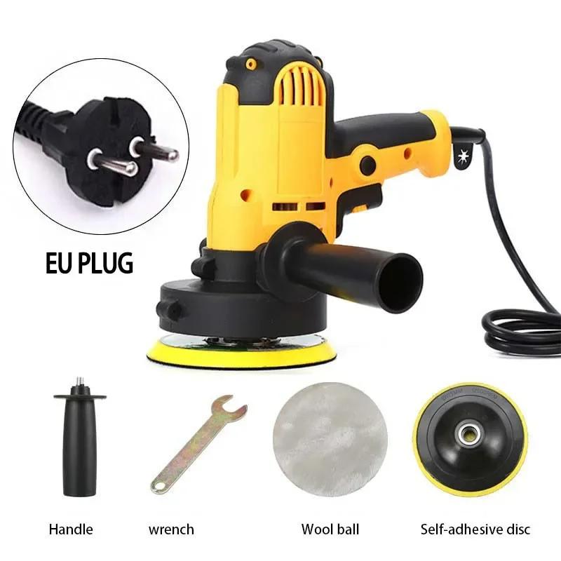 

Electric Car Polisher Waxing Machine Automotive Scratch Repair Small Flat Polishing Tool with EU Plug for Auto Detailing жовтий