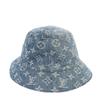 Used AUTHENTIC LOUIS VUITTON M78772 Bucket Hat Monogram Essentials Blue Cotton