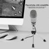 DC5V USB Condenser Microphone Online Voice Zinc Alloy Mic for Laptop  Computer Silver