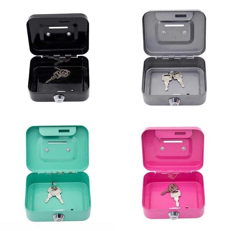 Metal Cash Box Mini Safe Lock Box Money Bank Metal Coin Bank Security Box Sturdy Cash Portable for Kids Coin Collection