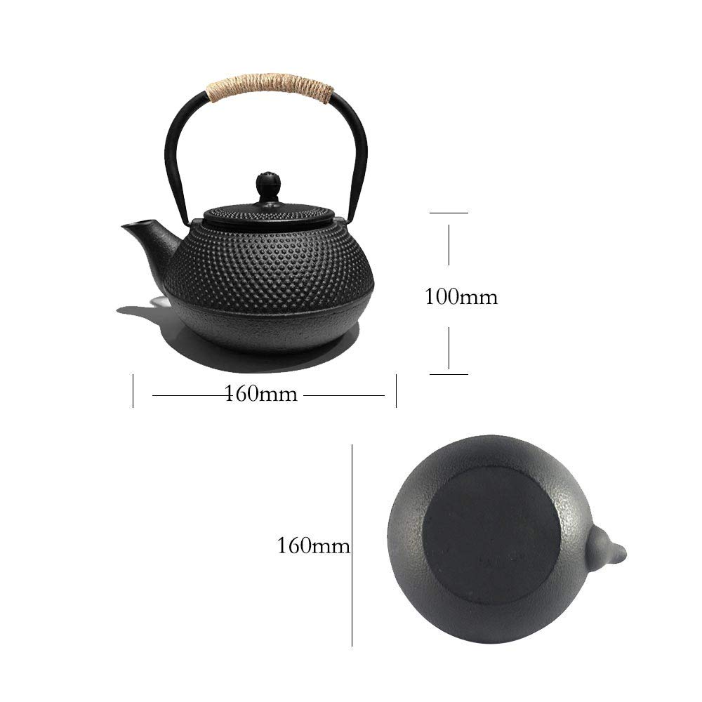Hwagui Iron Teapot, Induction Compatible, Direct Heat, 800ml0.8L Capacity, Iron Supplement