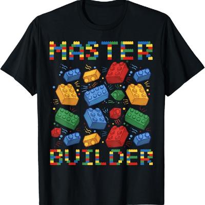 Maestru Constructor Amuzant Blocuri de Construcție Cadouri Pentru Băieți Copii Bărbați Tricou