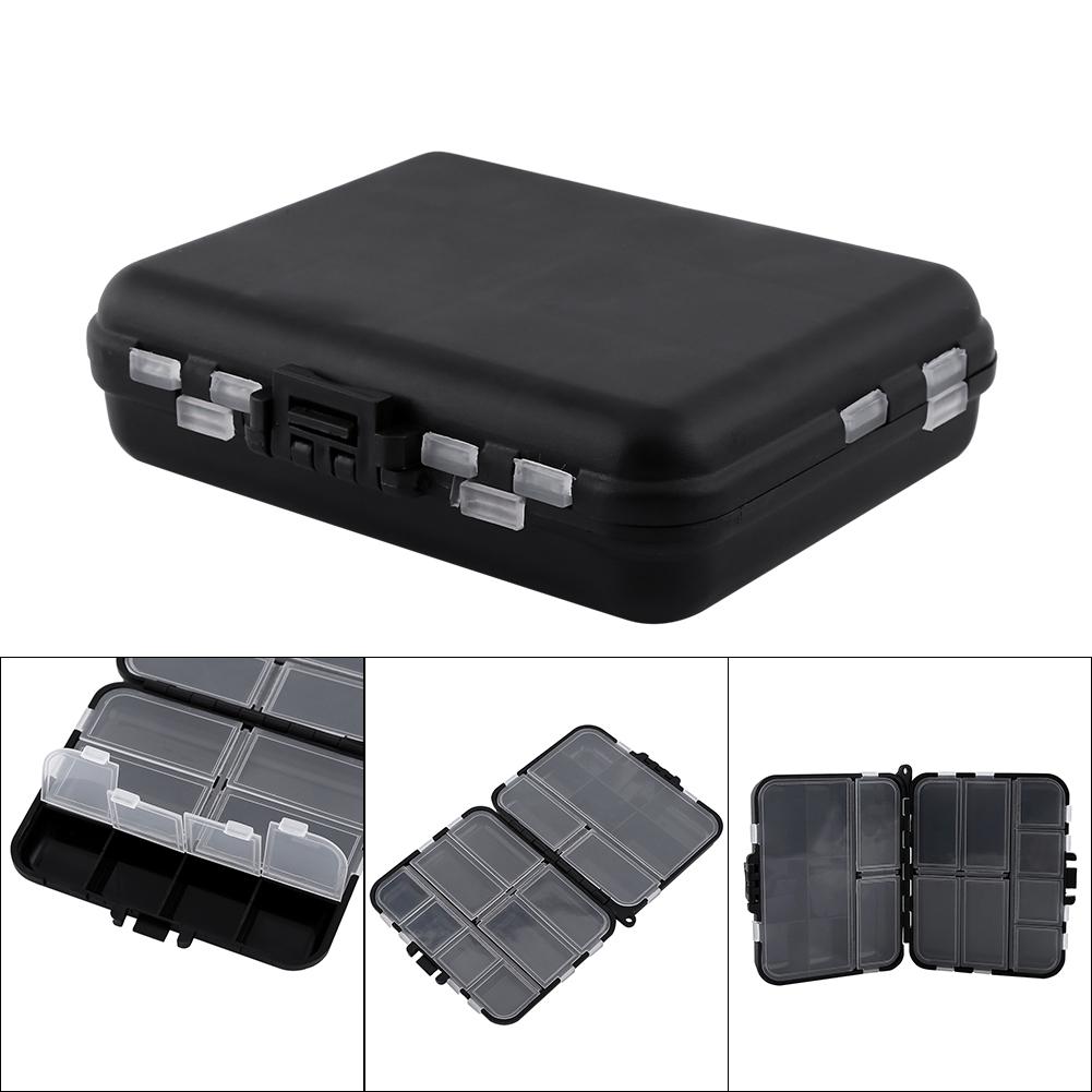 Portable Black Fishing Tackle Box with 26 Compartments for Hooks Weights , Lightweight Bait Storage Box, Convenient for Angler