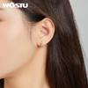 WOSTU 925 Sterling Silver Hypoallergenic Earrings Simple Geometric Triangle Cubic Zirconia Women Ear Buckles