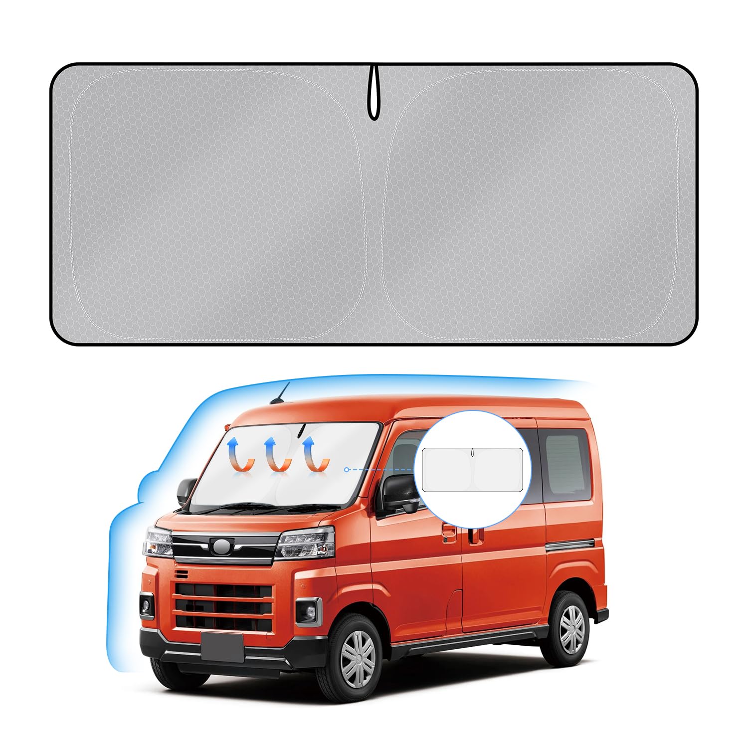

Windshield Sunshade for Daihatsu Atrai S700 Series UV Blackout Handlebar Light Heat Heat Car Honeycomb Storage Bag Interior Easy Direct from the