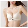 Women Solid V Neck Front Cross Hollow Wireless Small Bust Max Gathering Adjustable Strap Daily Bra
