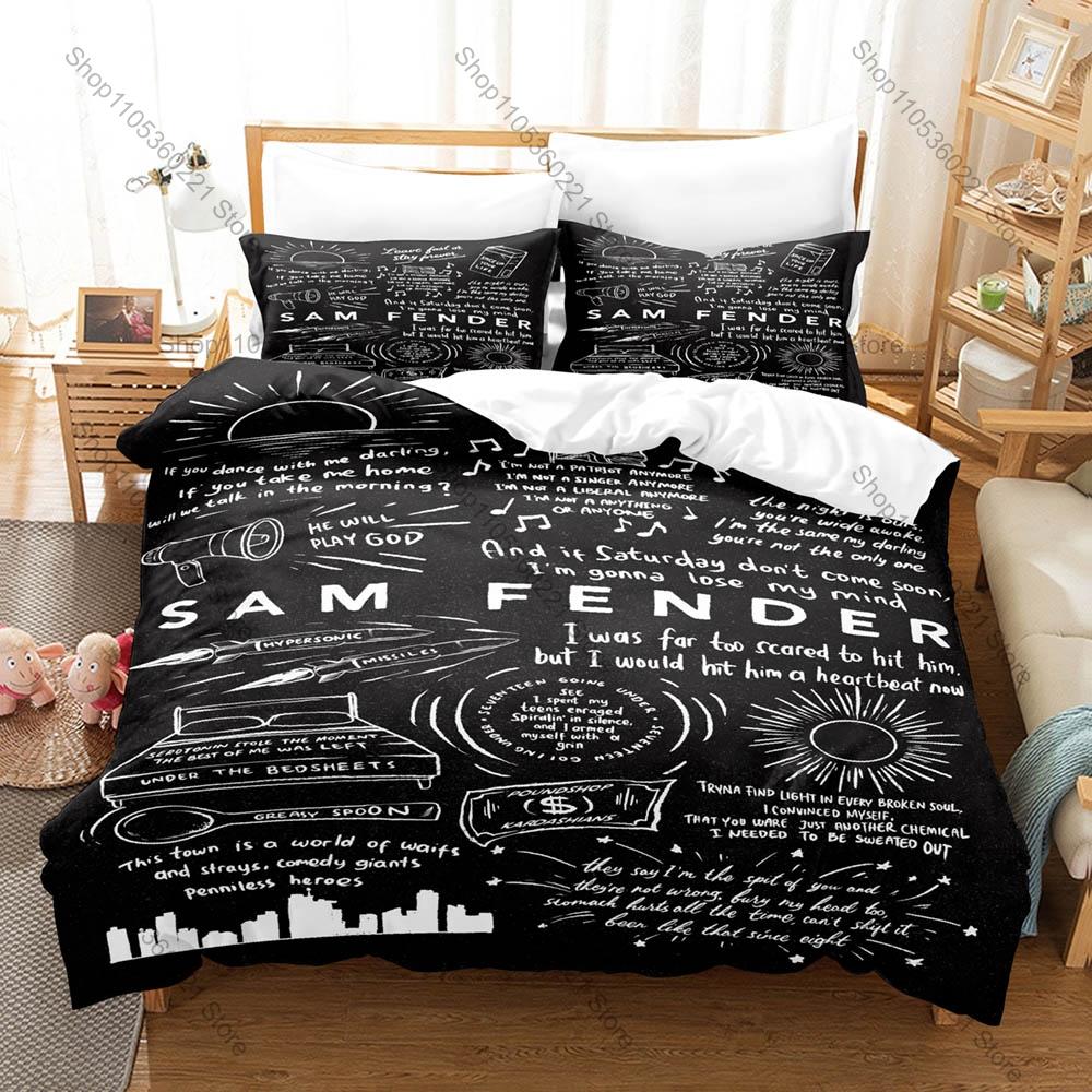 Rock Singer Bedding Set 3Pcs Sam Fender Exquisite Graphic Print Stylish Home Decor British Rock Star Duvet Cover Pillowcase