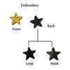 3*3CM/ PVC Rubber Small Star Hook Patches Military Stickers On Backpack,Stars Clothes Applique Embroidery Hook and Loop Patch