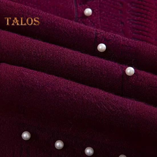 Women Fall Winter Cloak Tassel Bead Decor Faux Fur Decor Triangle Shape Solid Color Knitted Keep Warm Elastic Poncho Shrug Bohemian Style Cable Wrap