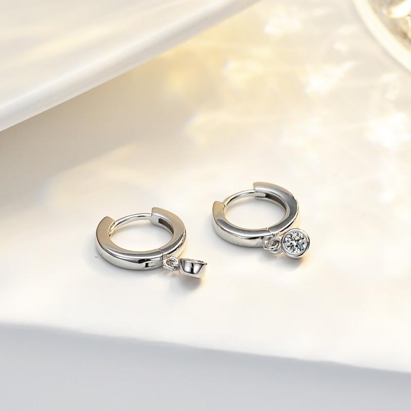 

Bague Ringen S925 Серебряные женские серьги-гвоздики с пузырьками Простые свадебные серьги Mosan с бриллиантами из 14-каратного золота 10 point серебряный