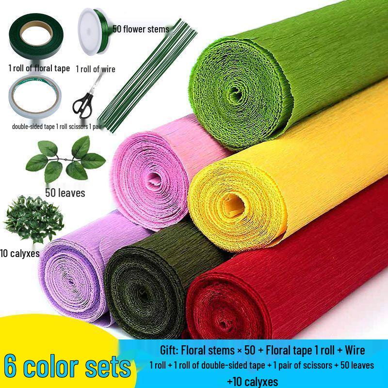 Thickened Colored Crepe Paper for DIY Rose Origami and Kindergarten Crafts